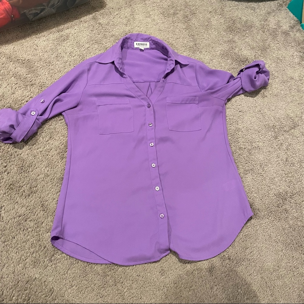 Purple Express Portofino Collared Blouse XS